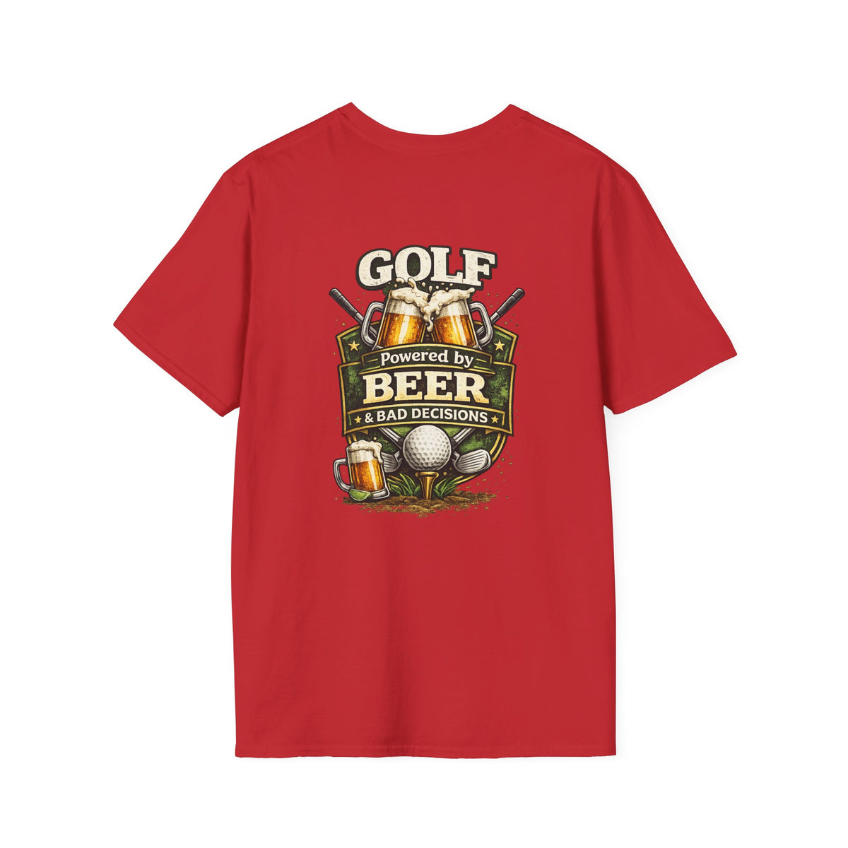 Golf Powered by Beer T-Shirt | Beer Golf Graphic Tee