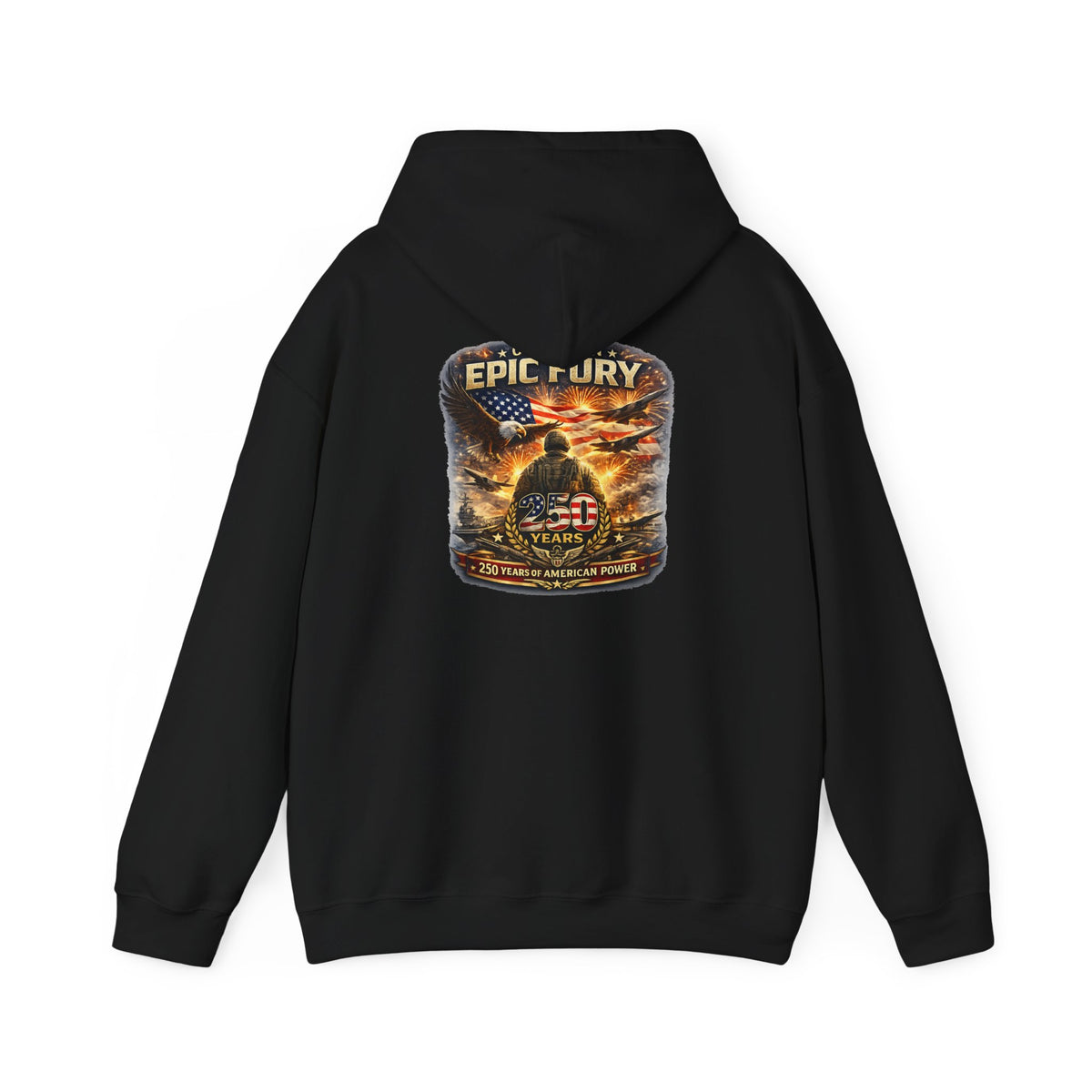 Epic Fury Soldier Helmet Hoodie | Military Memorial, American Flag