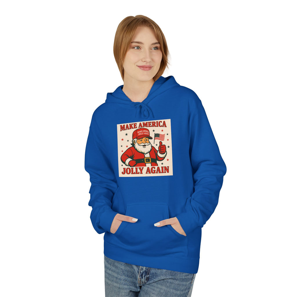 Make America Jolly Again Hoodie — Retro Santa Christmas Pullover