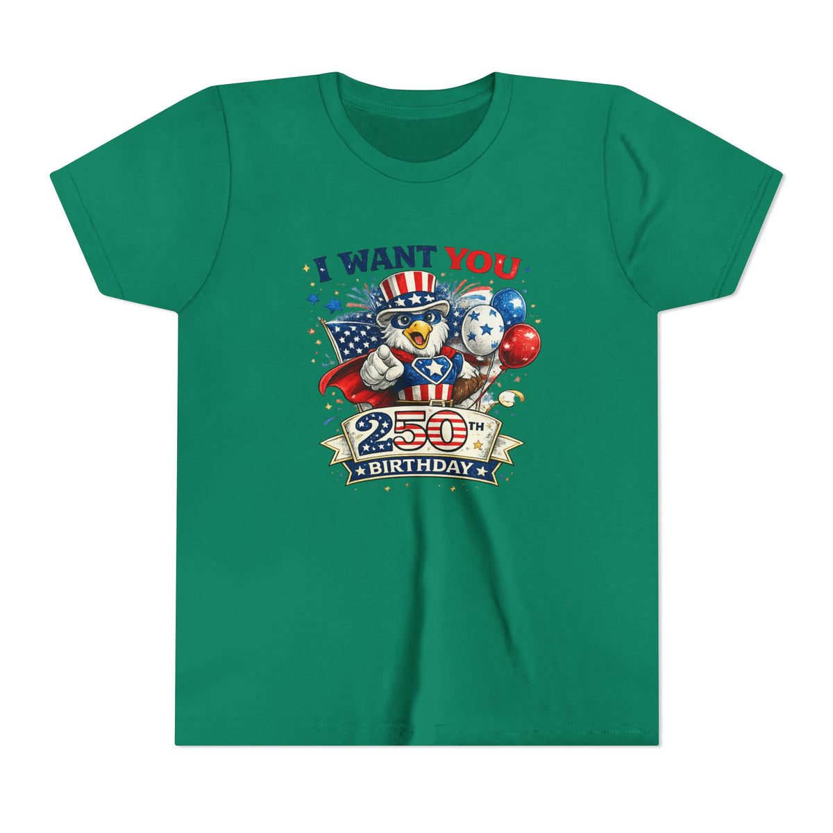 I Want You Eagle 250th Birthday Youth Tee | Patriotic Independence Day