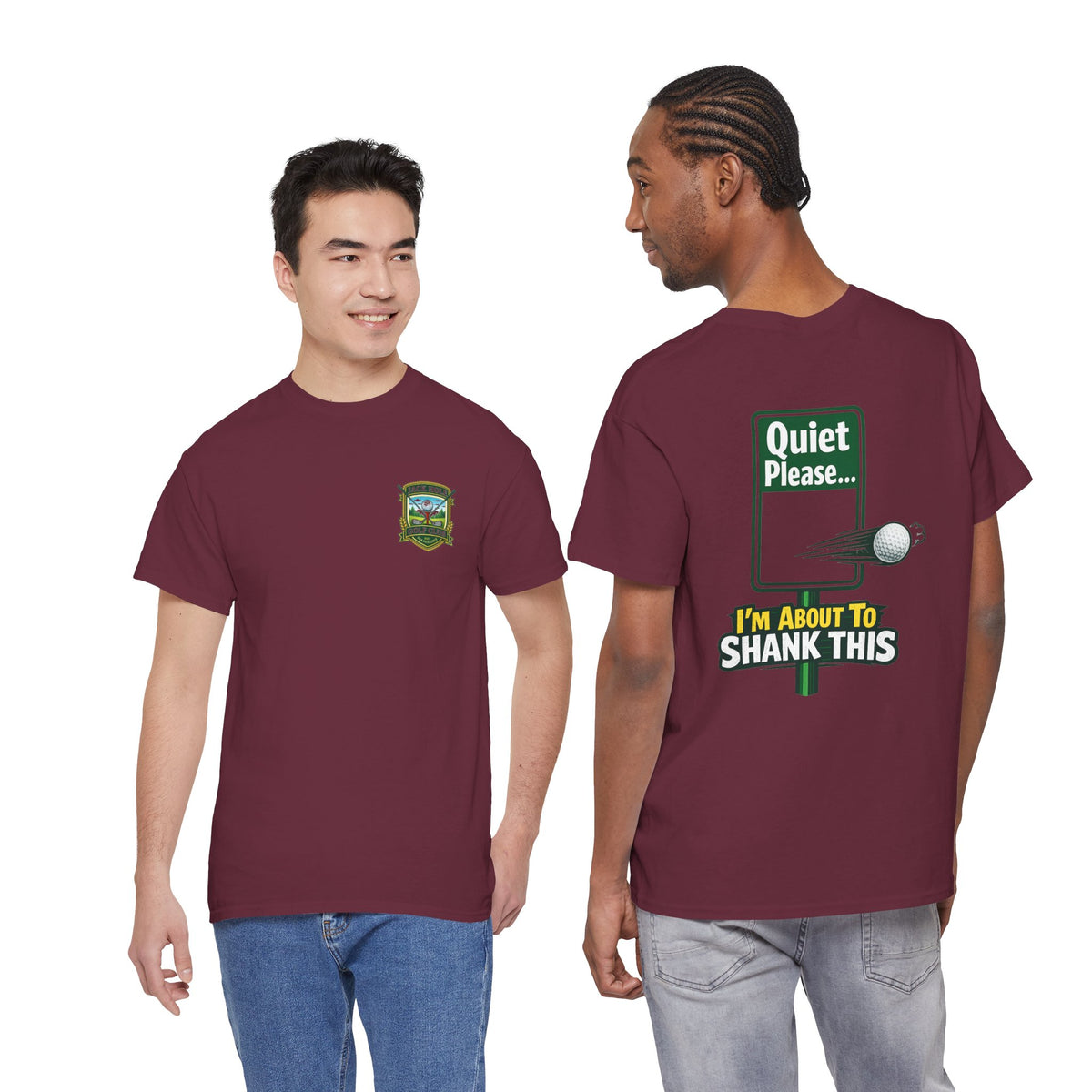 Quiet Please I'm About to Shank This Golf Ball T-Shirt | Golf Humor