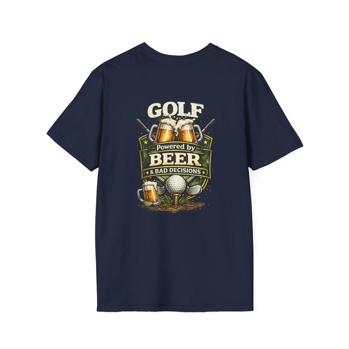 Golf Powered by Beer T-Shirt | Beer Golf Graphic Tee