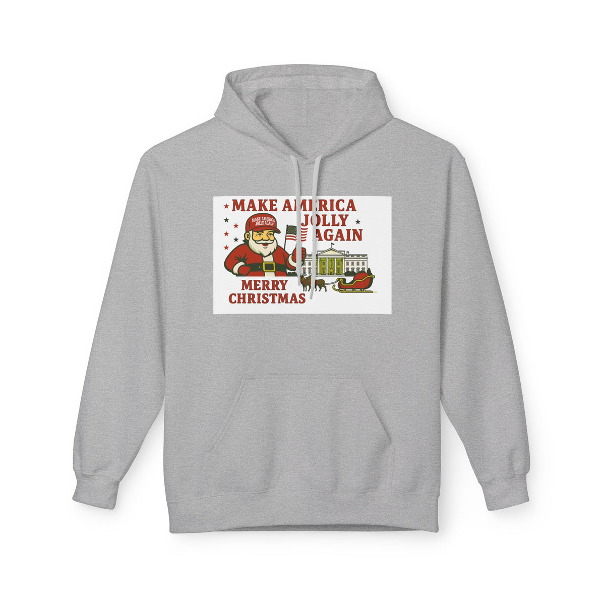 Make America Jolly Again Christmas Hoodie — Santa & White House Holiday Sweatshirt