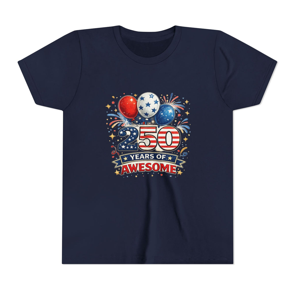 250 Years of Awesome Youth Tee | Patriotic Birthday Independence Day