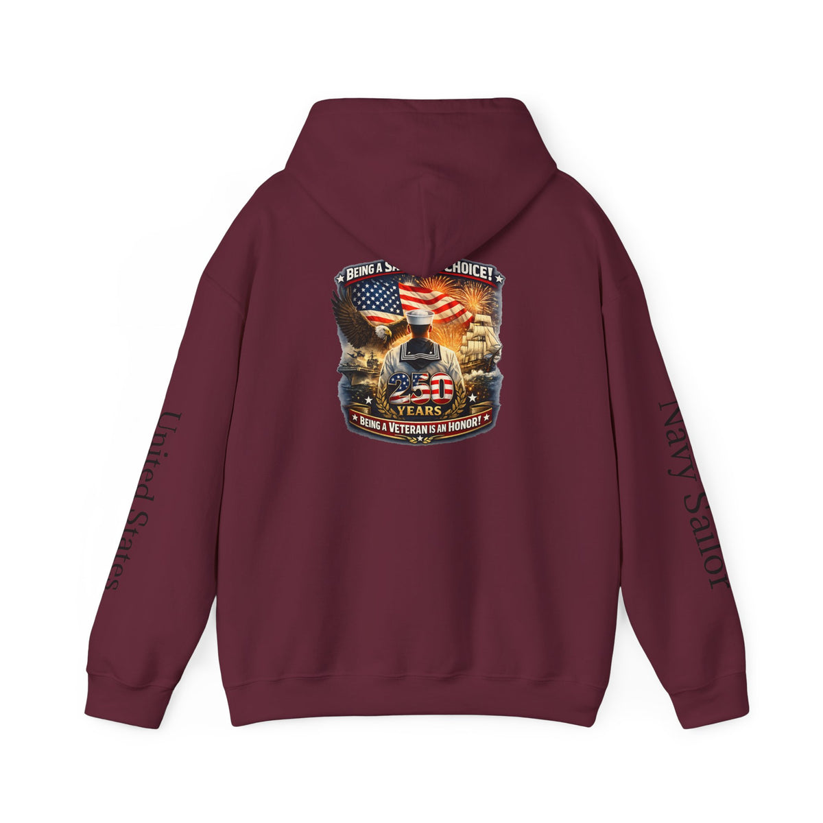 Navy Sailor American Flag Skull Hoodie | Veteran Tribute Hoodie