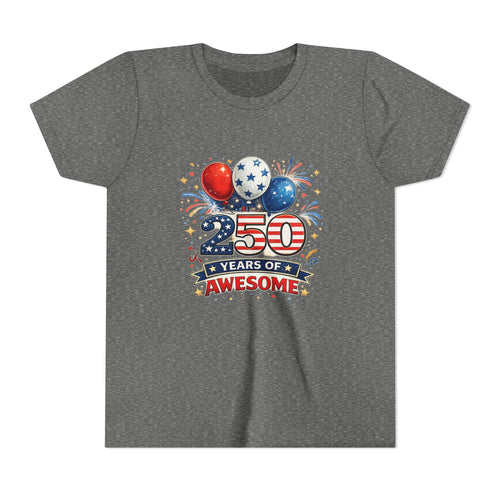 250 Years of Awesome Youth Tee | Patriotic Birthday Independence Day