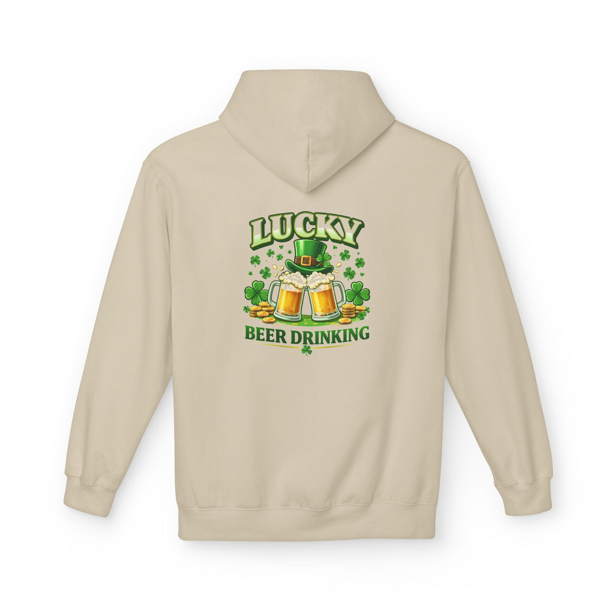 Hoodie — "Lucky Beer Drinking" St. Patrick's Day Shamrock Sweatshirt