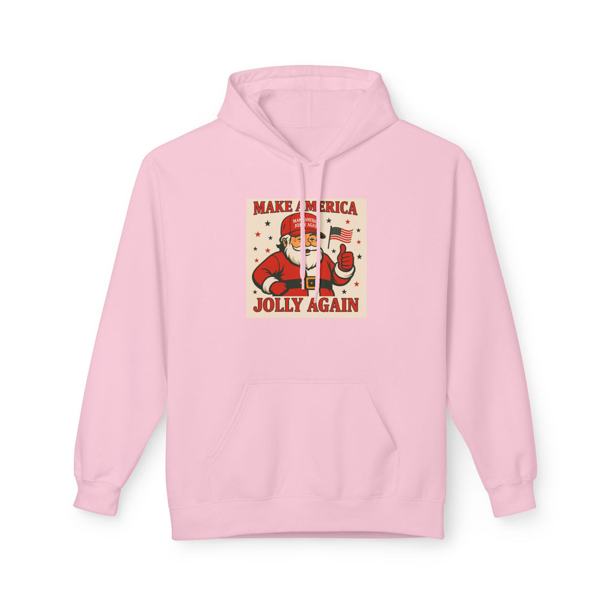 Make America Jolly Again Hoodie — Retro Santa Christmas Pullover
