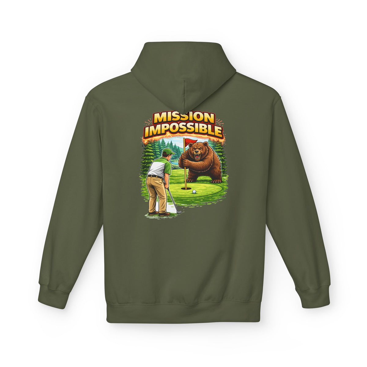 Mission Impossible Bear Golf Hoodie | Humorous Golf Illustration