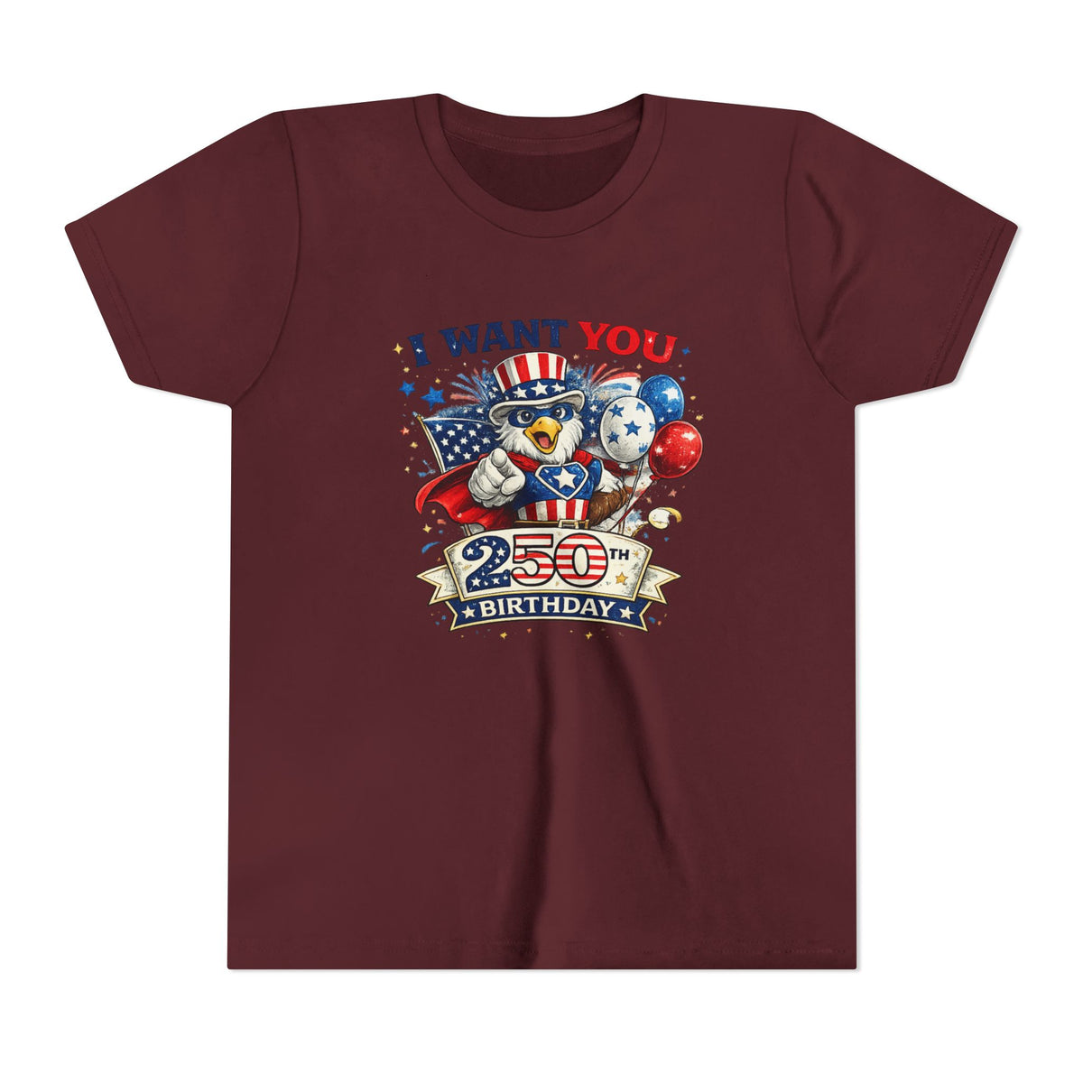 I Want You Eagle 250th Birthday Youth Tee | Patriotic Independence Day