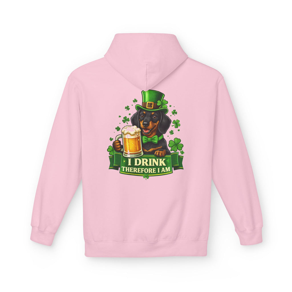 Dachshund Leprechaun I Drink Therefore I Am Hoodie | St. Patrick's Day Beer Shamrock