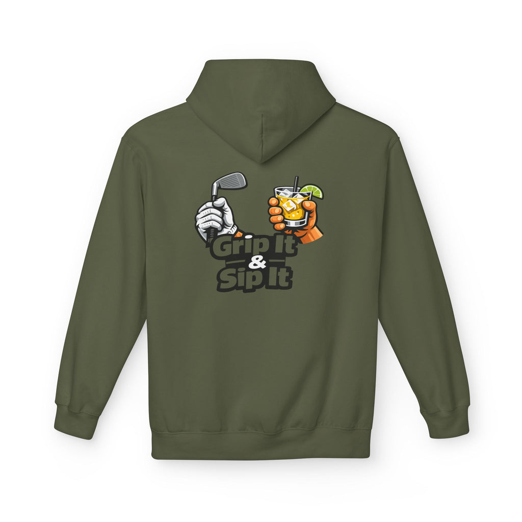 Grip It & Sip It Golf Hoodie | Golf Club and Cocktail Design