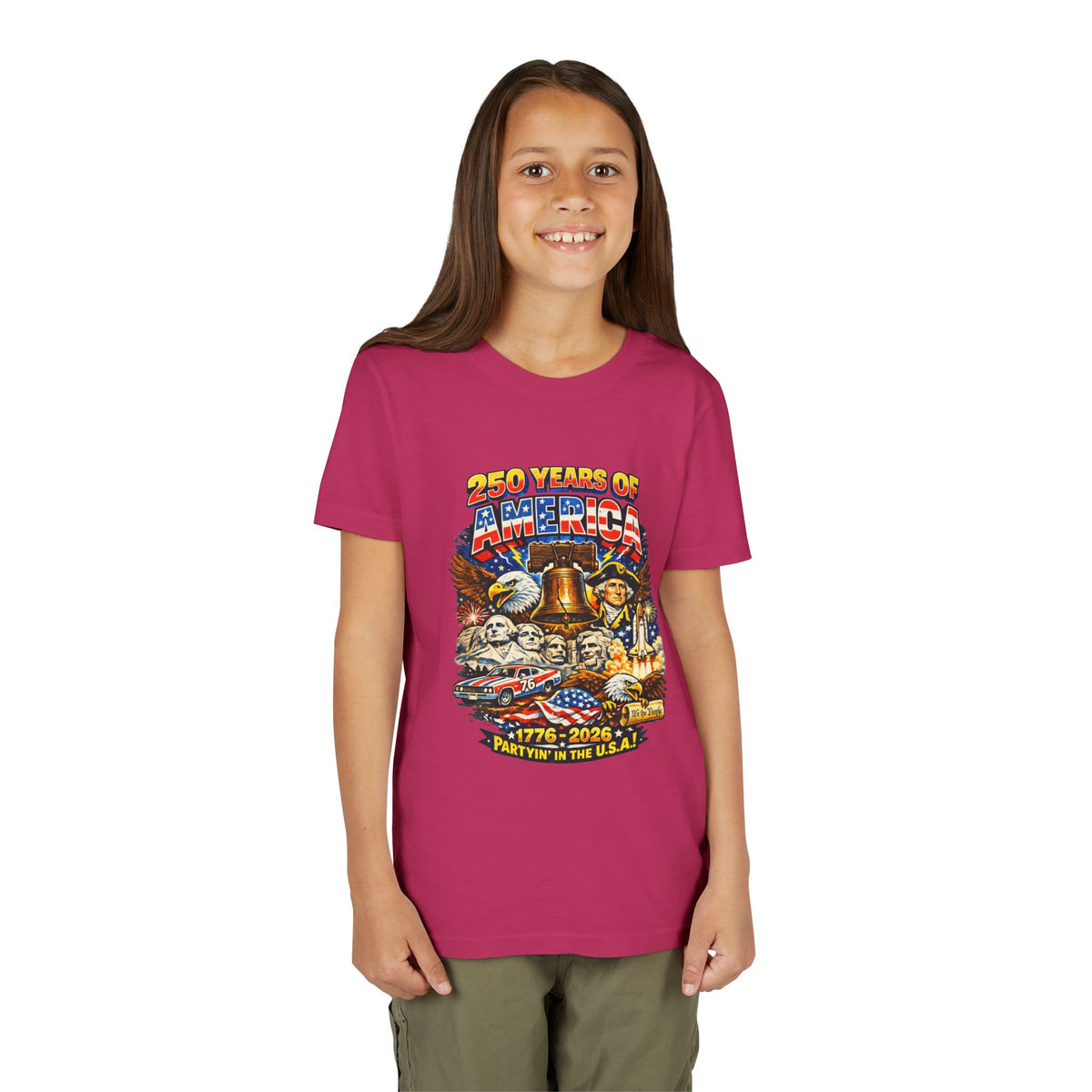 250 Years of America Youth Tee | 1776-2026 Patriotic Liberty Bell Eagle