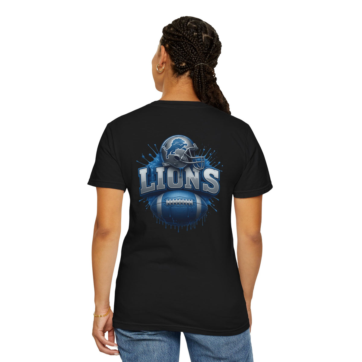 Football Graphic T-Shirt — Helmet & Ball Back Print