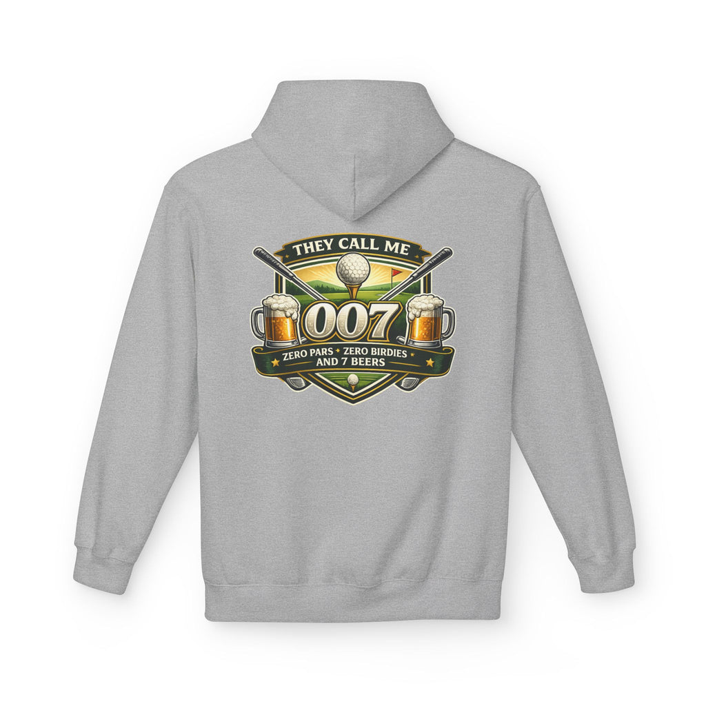 They Call Me 007 Golf Logo Hoodie | Golfers 007 Badge, Beer & Par Tee Design