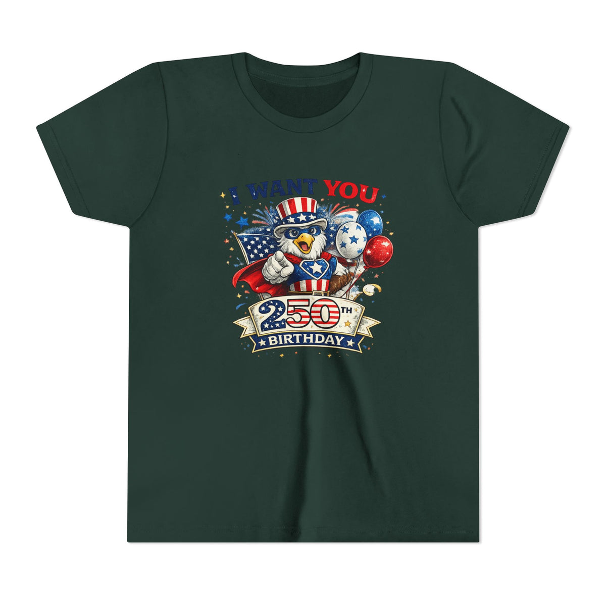 I Want You Eagle 250th Birthday Youth Tee | Patriotic Independence Day