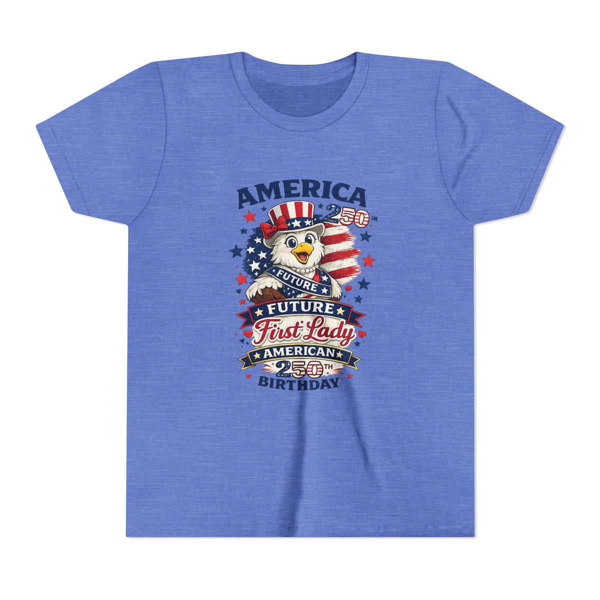 America Eagle Flag Birthday Youth Tee | Future First Lady Patriotic 4th of July