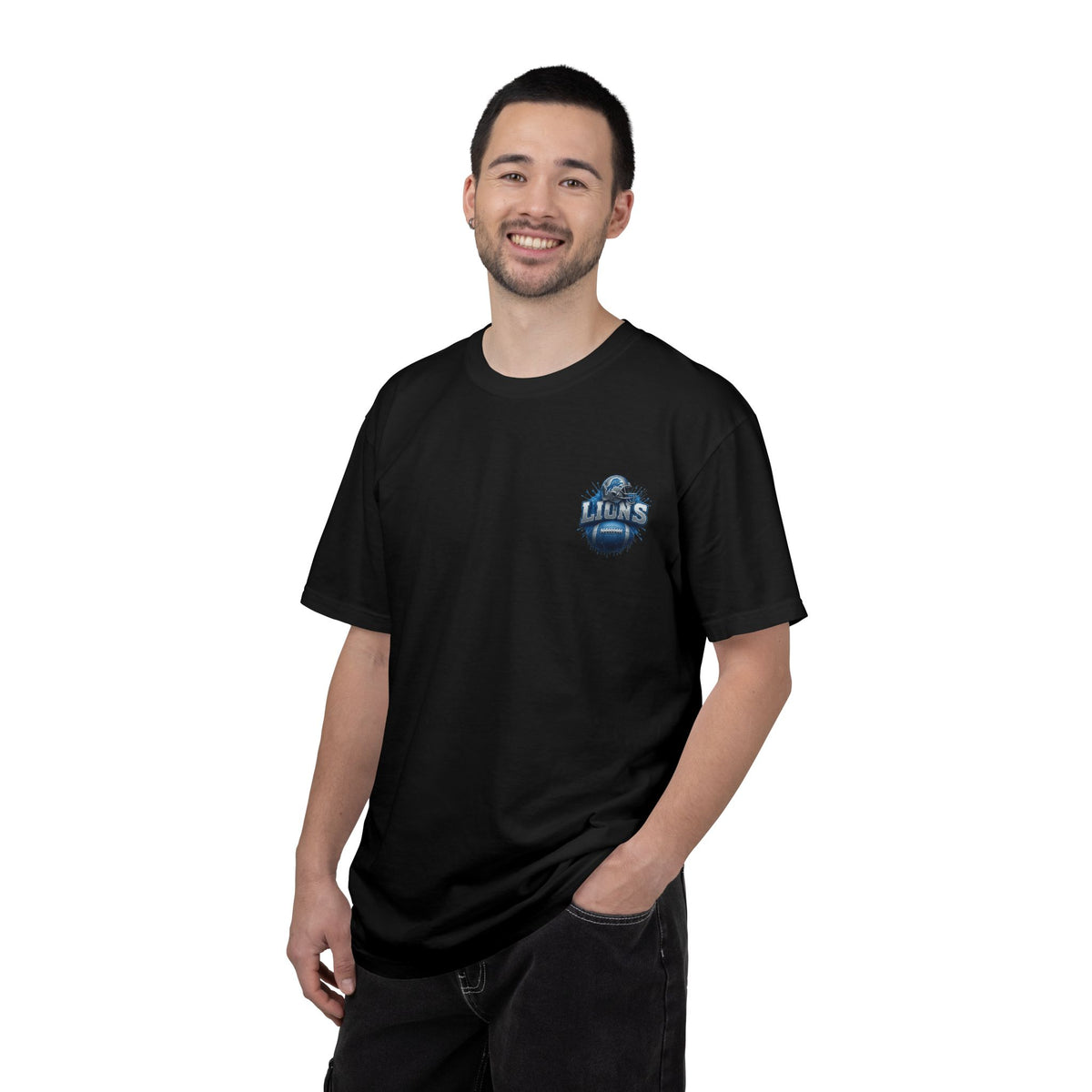 Football Graphic T-Shirt — Helmet & Ball Back Print