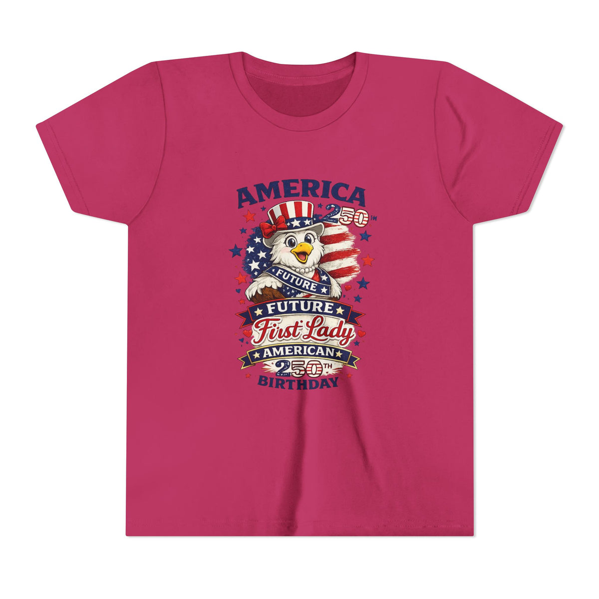 America Eagle Flag Birthday Youth Tee | Future First Lady Patriotic 4th of July