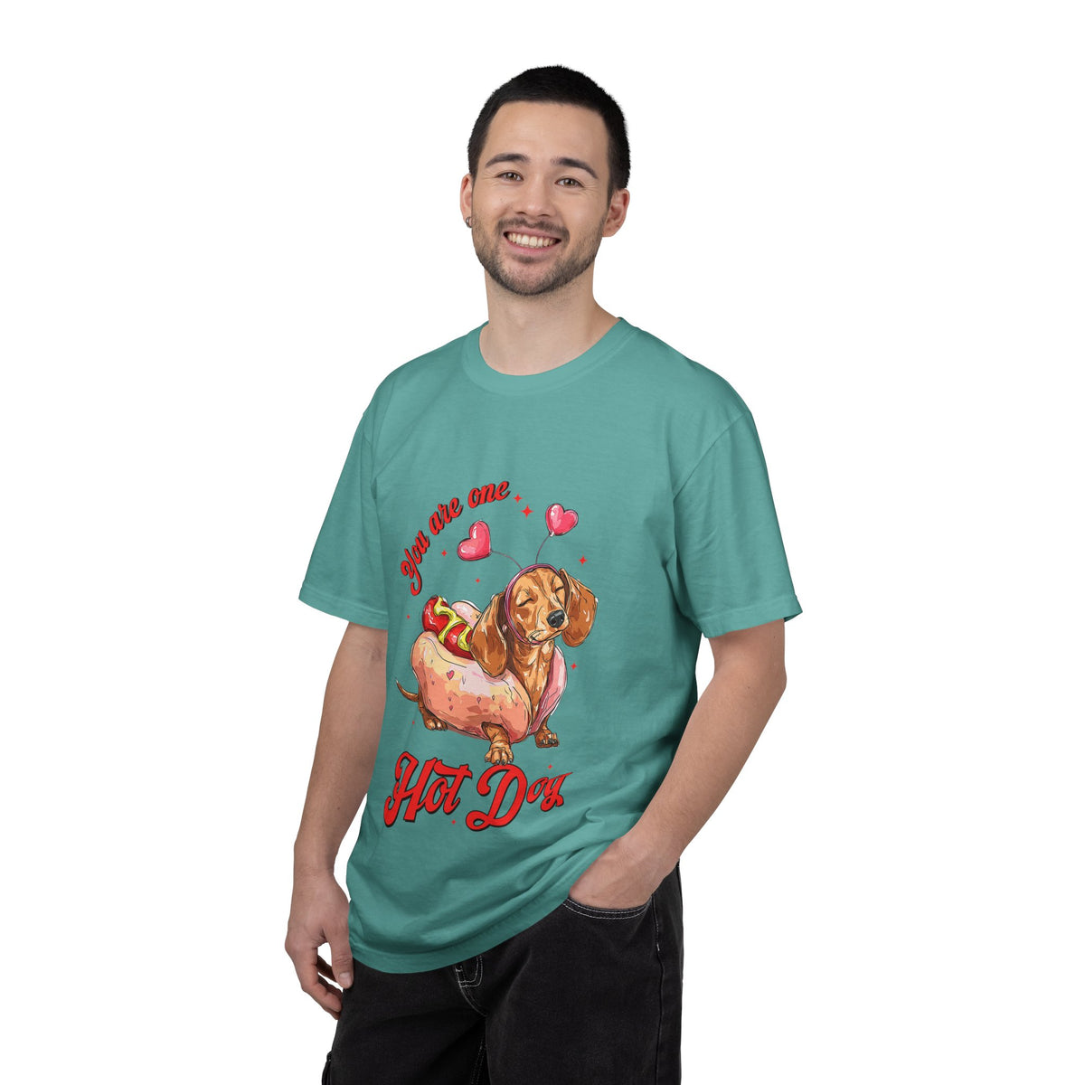 You Are One Hot Dog T-Shirt — Cute Dachshund Valentine Graphic Tee