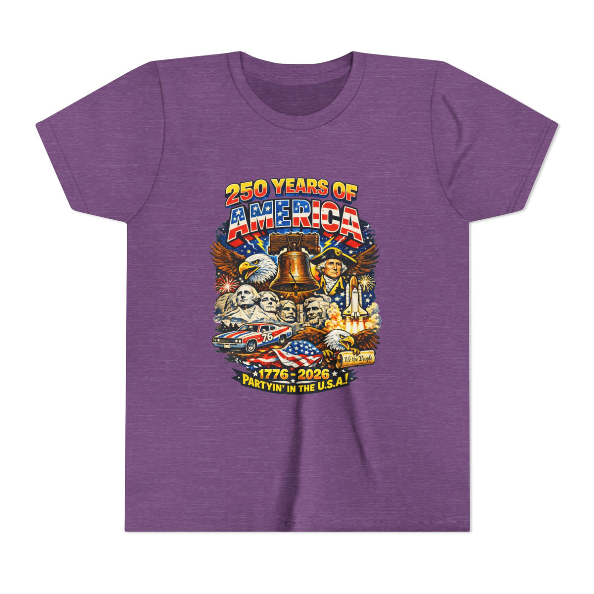250 Years of America Youth Tee | 1776-2026 Patriotic Liberty Bell Eagle