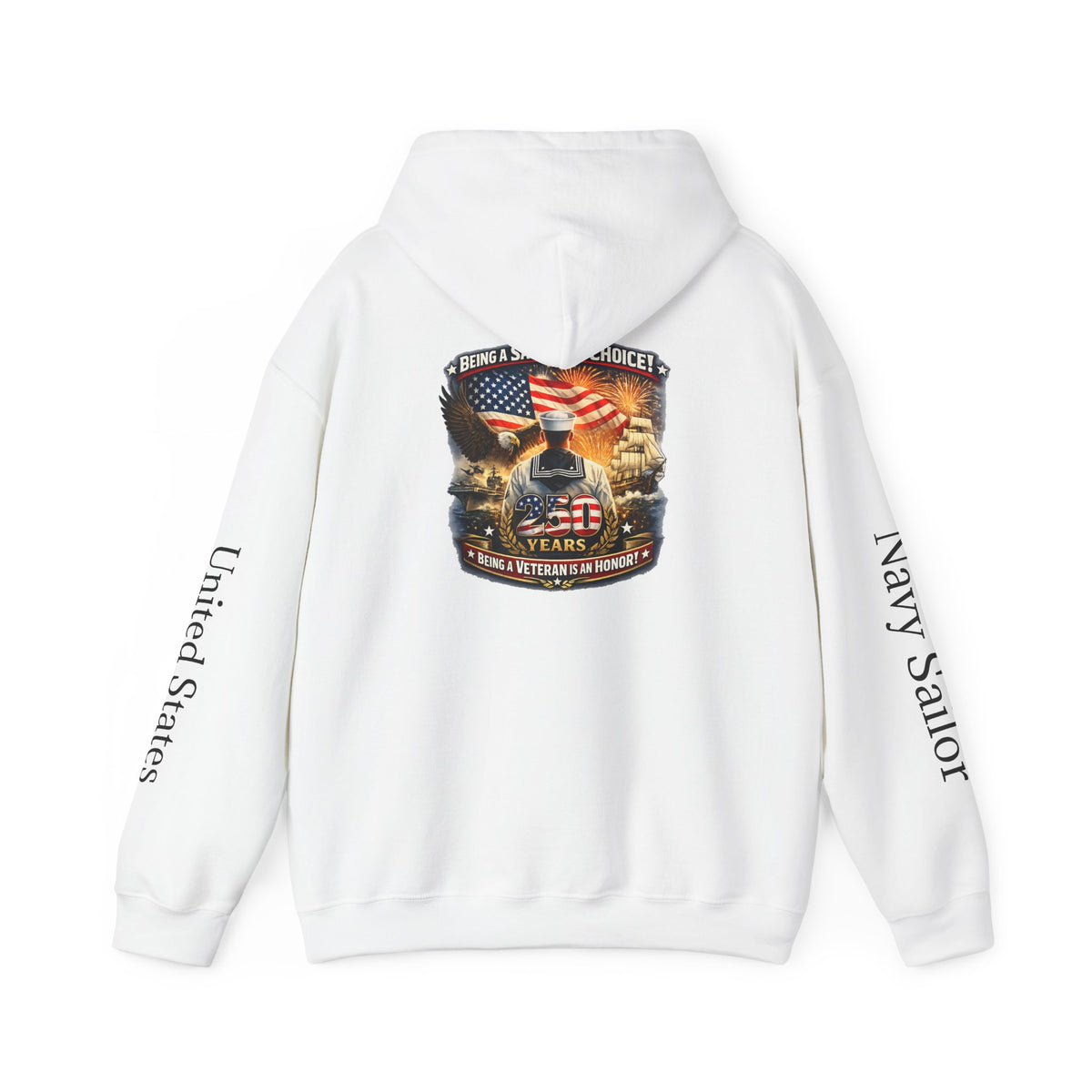 Navy Sailor American Flag Skull Hoodie | Veteran Tribute Hoodie