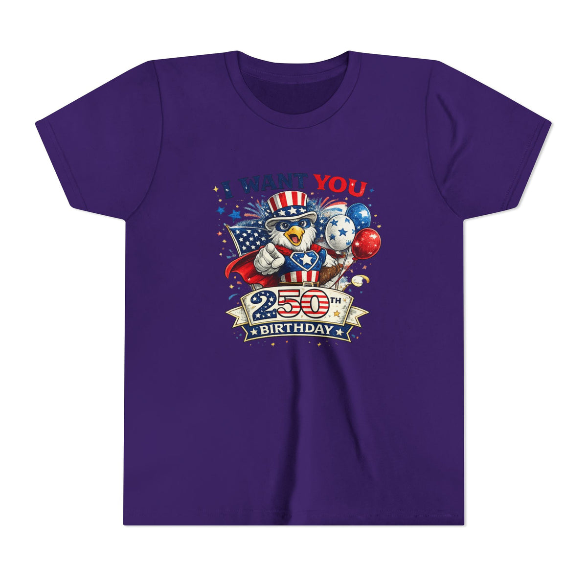 I Want You Eagle 250th Birthday Youth Tee | Patriotic Independence Day