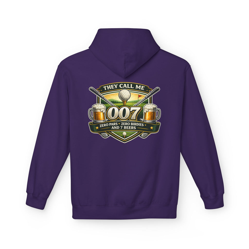 They Call Me 007 Golf Logo Hoodie | Golfers 007 Badge, Beer & Par Tee Design