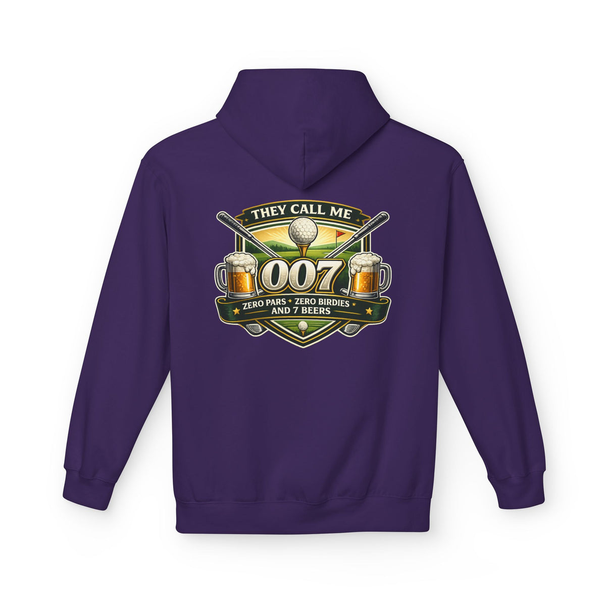 They Call Me 007 Golf Logo Hoodie | Golfers 007 Badge, Beer & Par Tee Design