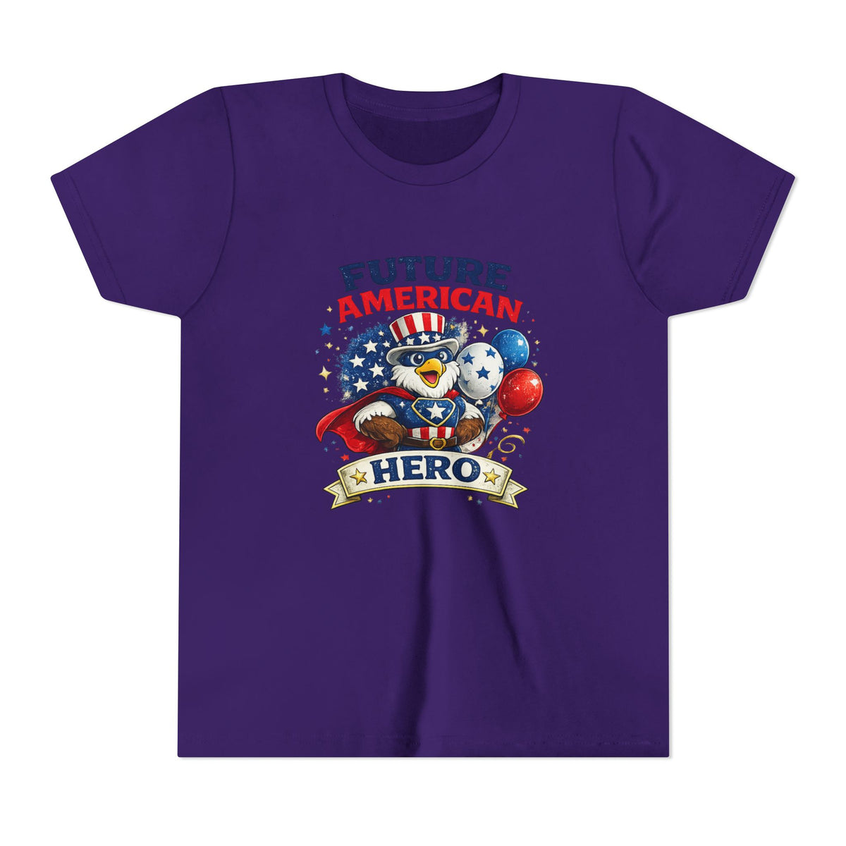 Future American Hero Youth Tee | Patriotic Eagle, Stars & Balloons