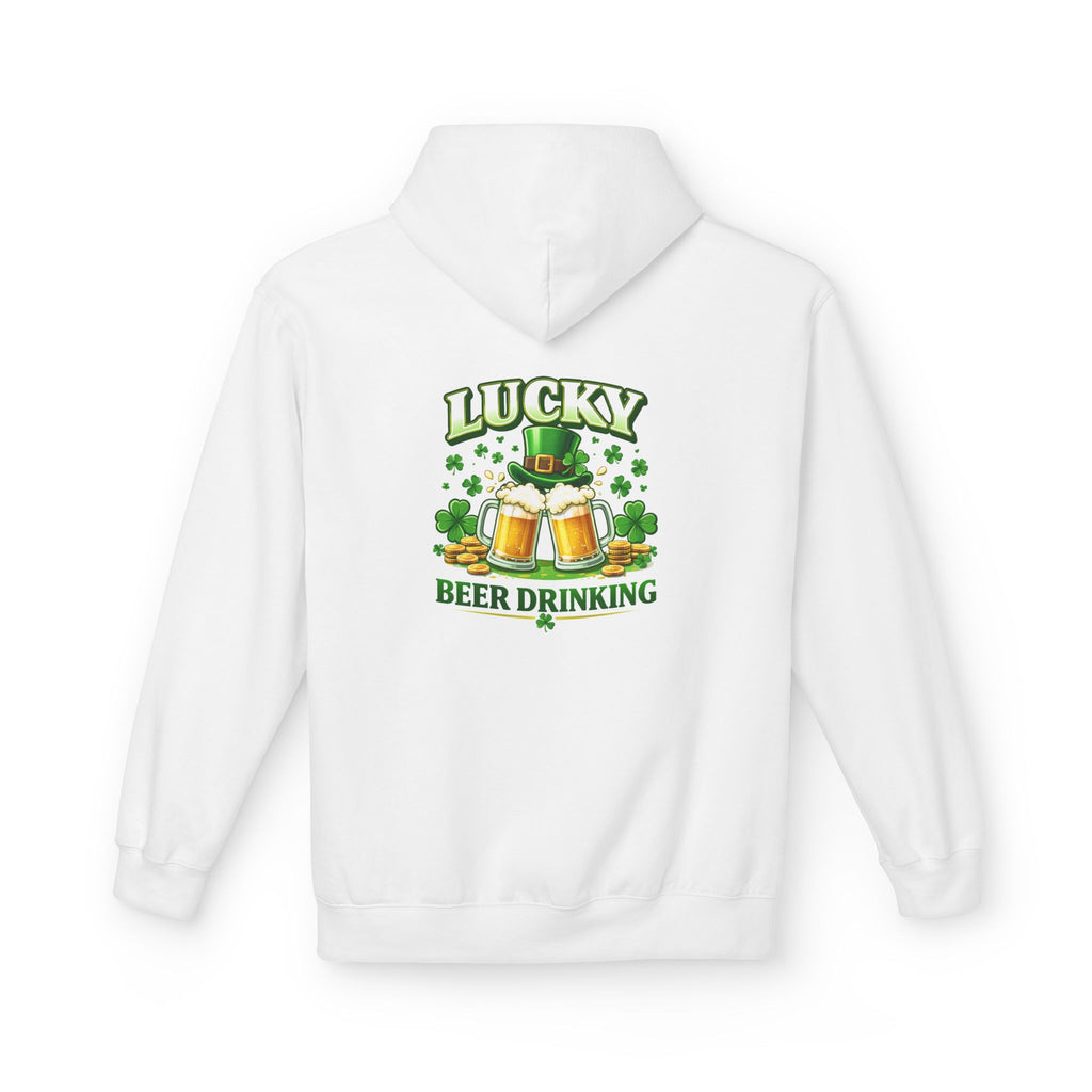 Lucky Beer Drinking Hoodie | St. Patrick's Day Shamrock Beer Graphic