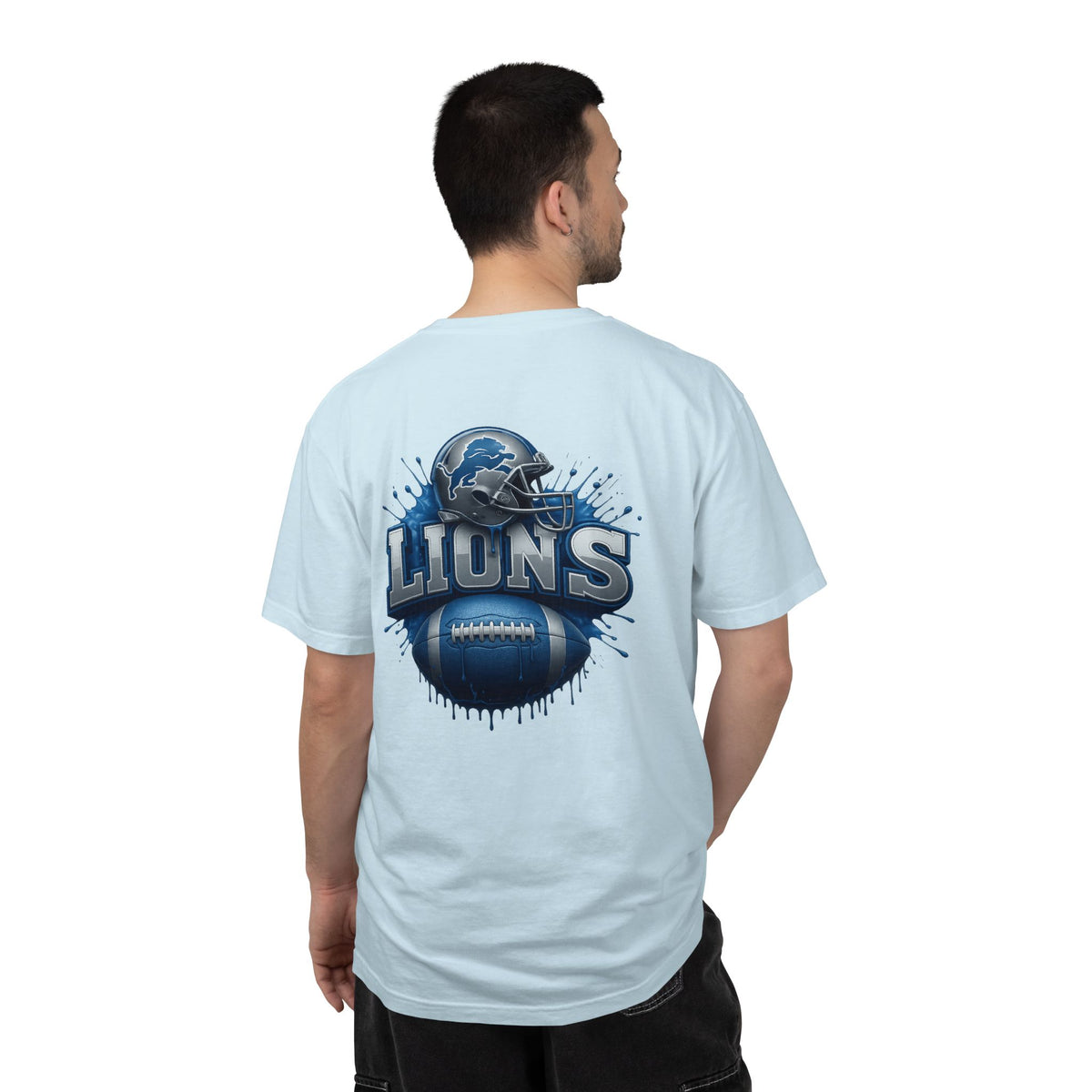 Football Graphic T-Shirt — Helmet & Ball Back Print