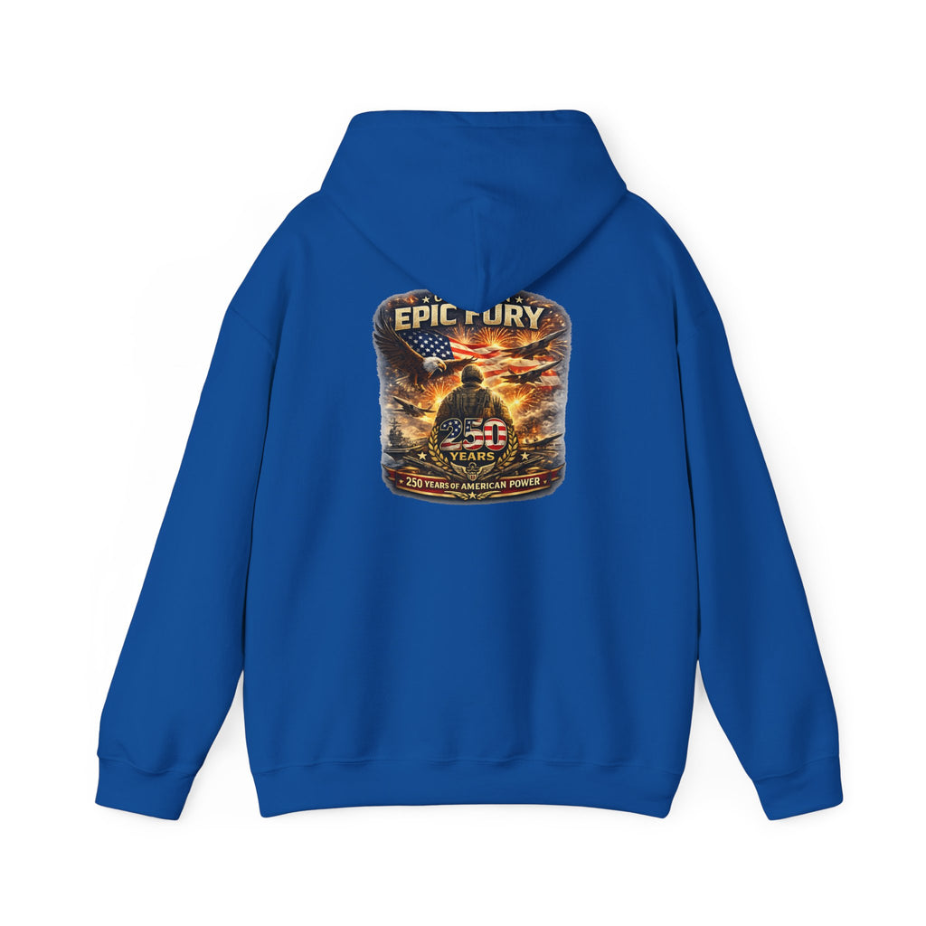 Epic Fury Soldier Helmet Hoodie | Military Memorial, American Flag