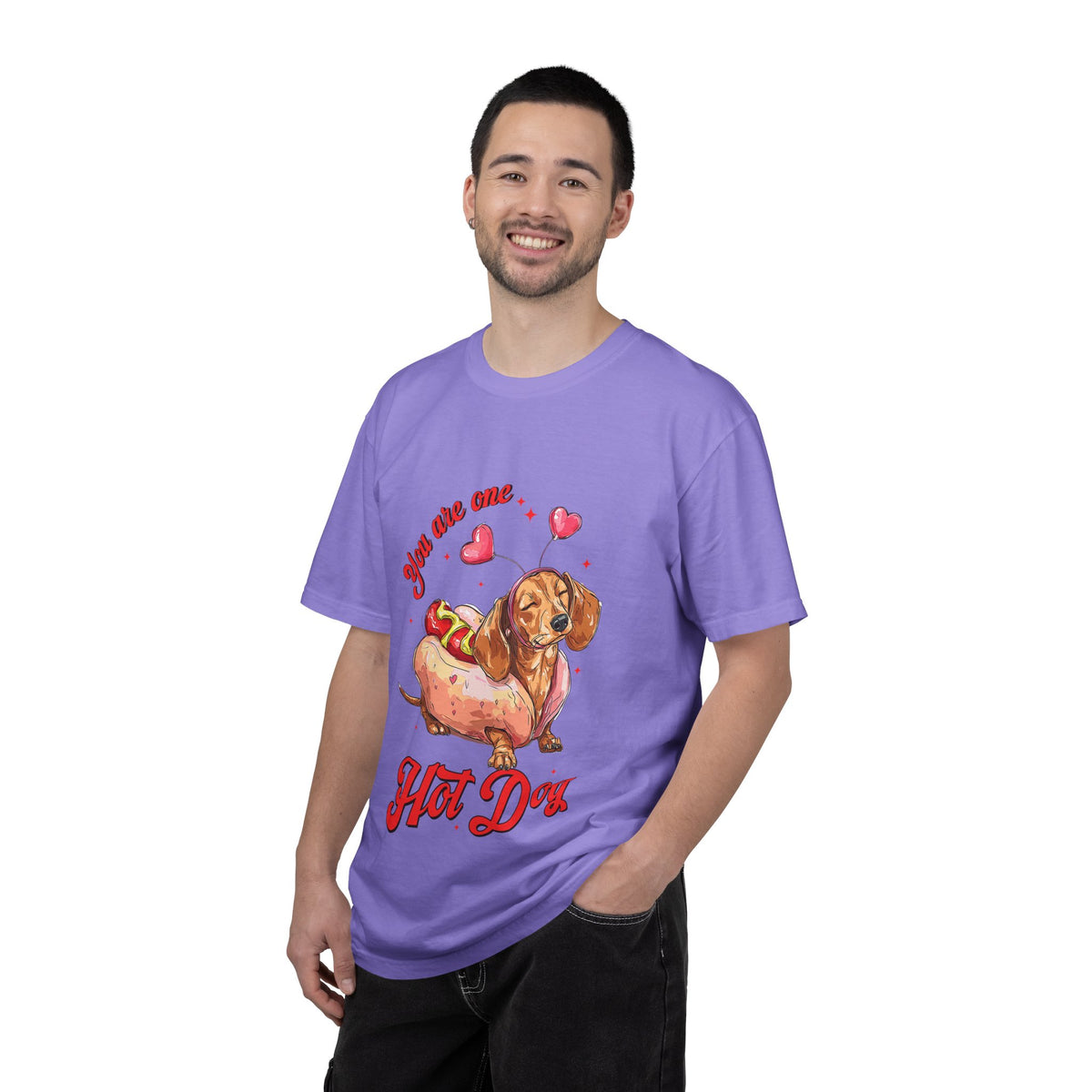 You Are One Hot Dog T-Shirt — Cute Dachshund Valentine Graphic Tee