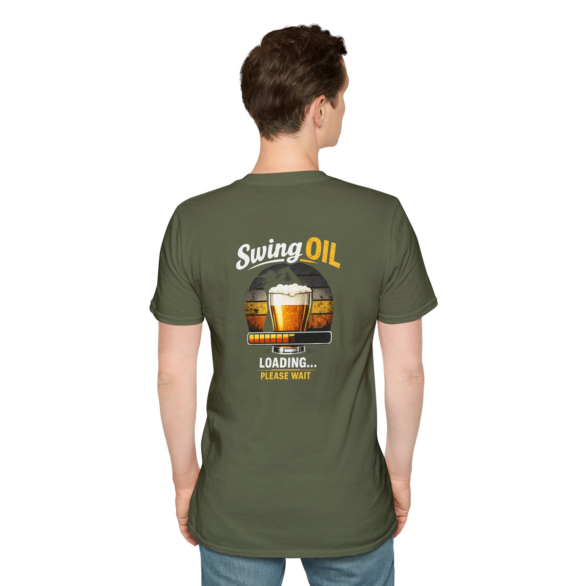 Swing Oil Company T-Shirt | Vintage Brewery Logo, Beer Glass Illustration