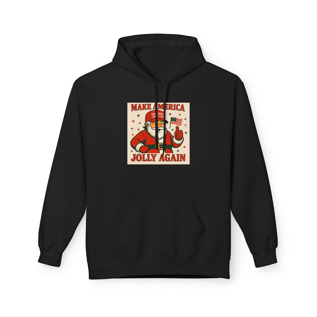 Make America Jolly Again Hoodie — Retro Santa Christmas Pullover