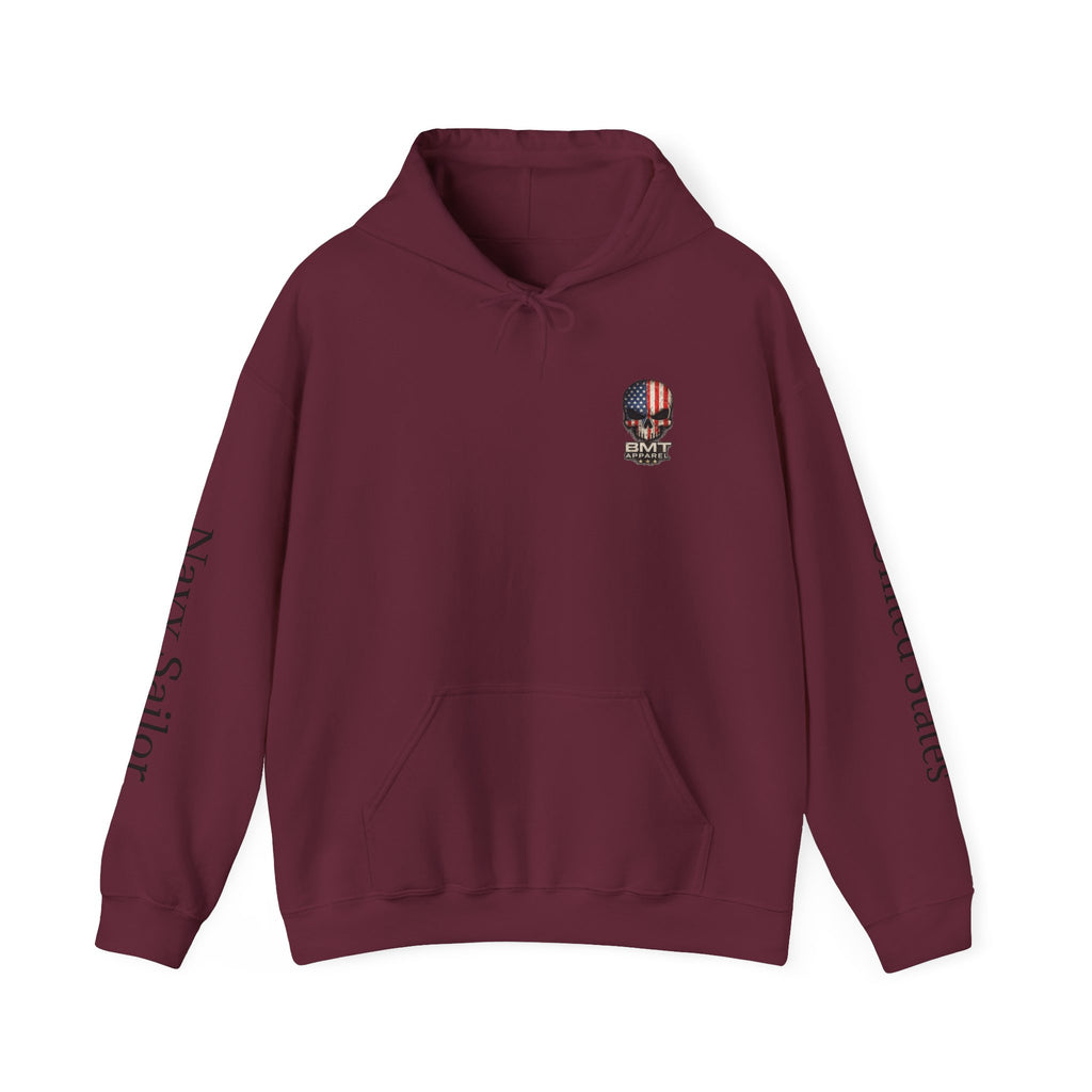 Navy Sailor American Flag Skull Hoodie | Veteran Tribute Hoodie