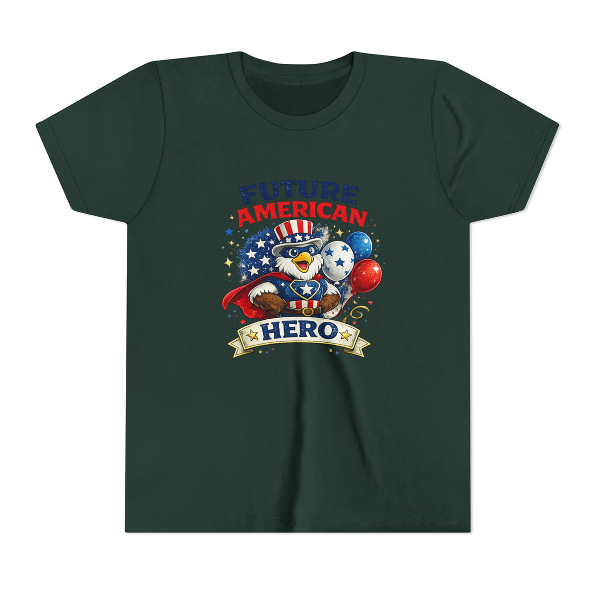 Future American Hero Youth Tee | Patriotic Eagle, Stars & Balloons