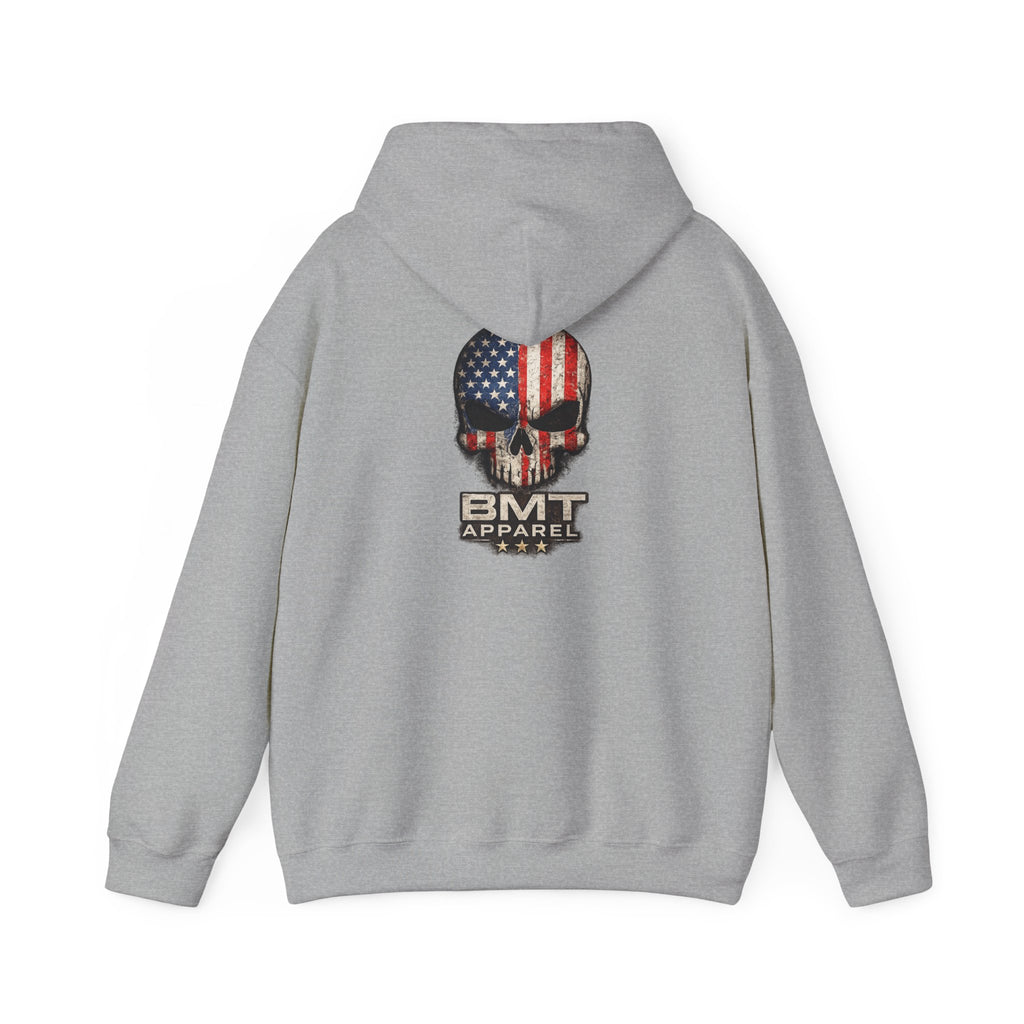 American Flag Skull Hoodie | BMT Apparel patriotic skull sweatshirt