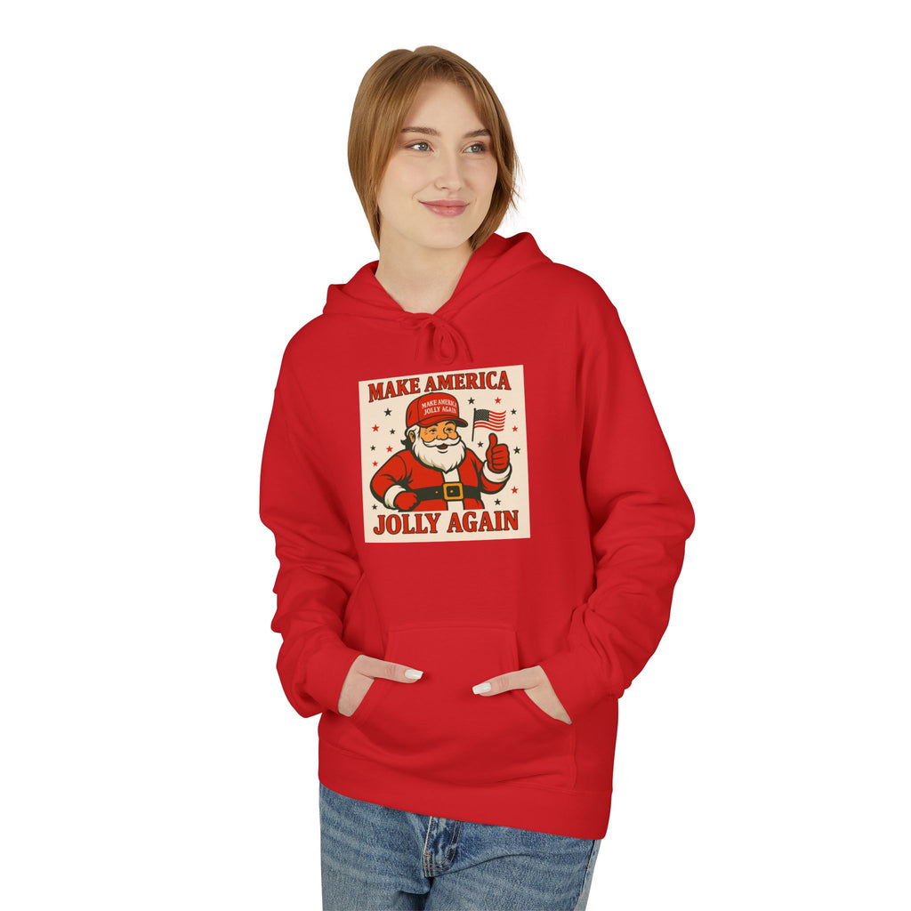 Make America Jolly Again Hoodie — Retro Santa Christmas Pullover