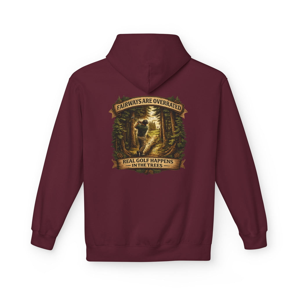 Fairways are Overrated Illustration Hoodie | 'Fairways Are Overrated' Woodland Golf Design