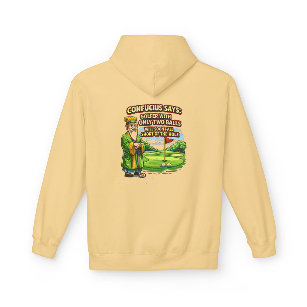 Confucius Says Golf Humor Hoodie | Funny Golf Cartoon, Two Balls Joke