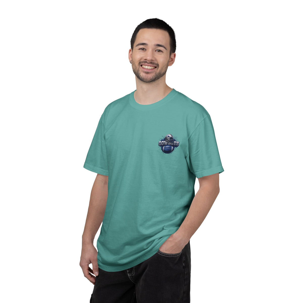 Dallas Cowboys Football T-Shirt — Team Helmet & Ball Logo Tee