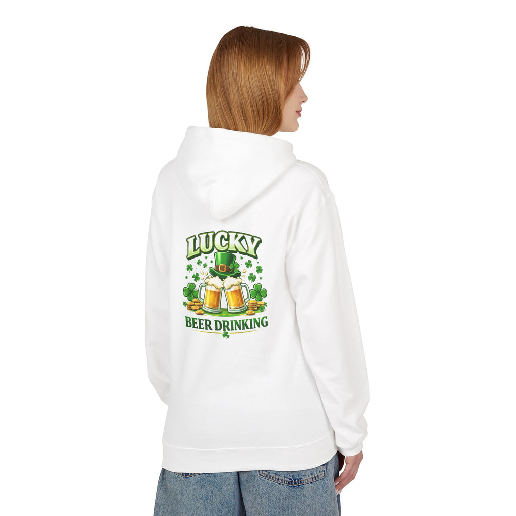 Hoodie — "Lucky Beer Drinking" St. Patrick's Day Shamrock Sweatshirt