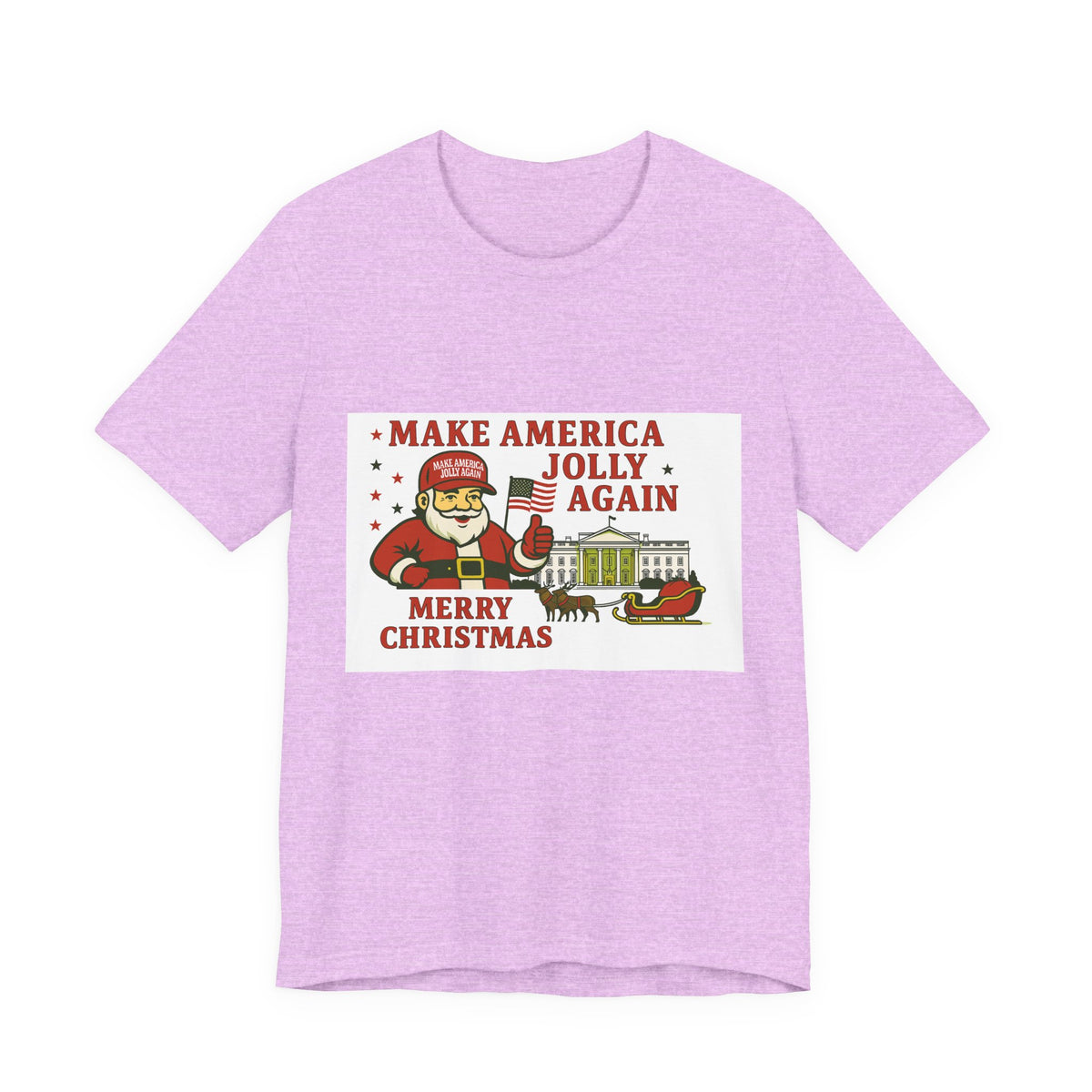 T-Shirt — "Make America Jolly Again" Merry Christmas Santa White Tee