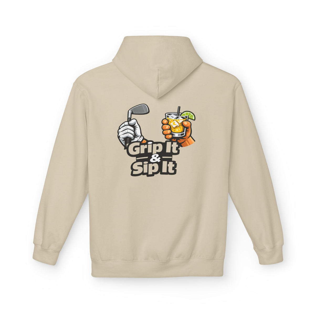 Grip It & Sip It Golf Hoodie | Golf Club and Cocktail Design