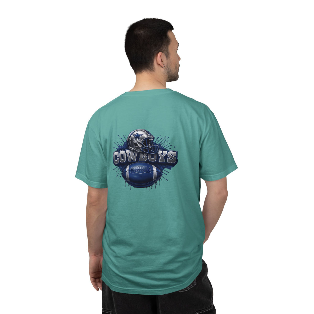 Dallas Cowboys Football T-Shirt — Team Helmet & Ball Logo Tee