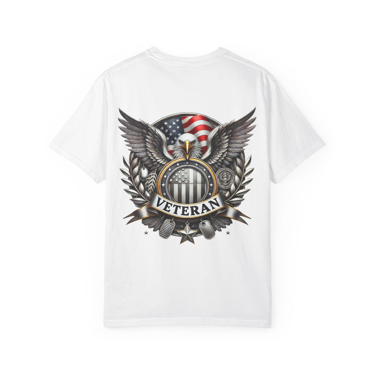 American Flag Eagle Veteran T-shirt | Military Emblem Tee
