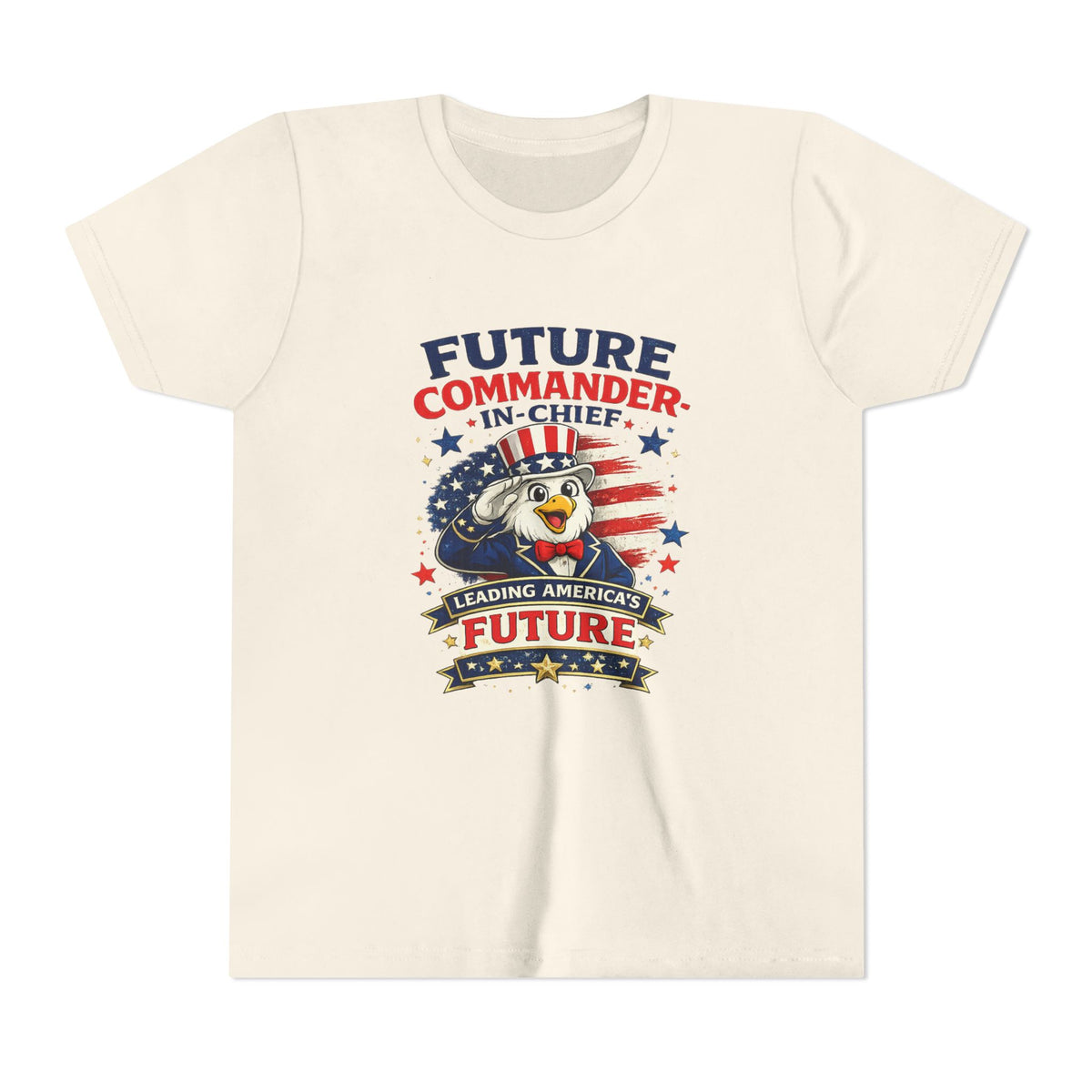 Future Commander in Chief Youth Tee | Patriotic Eagle, USA Stars Stripes