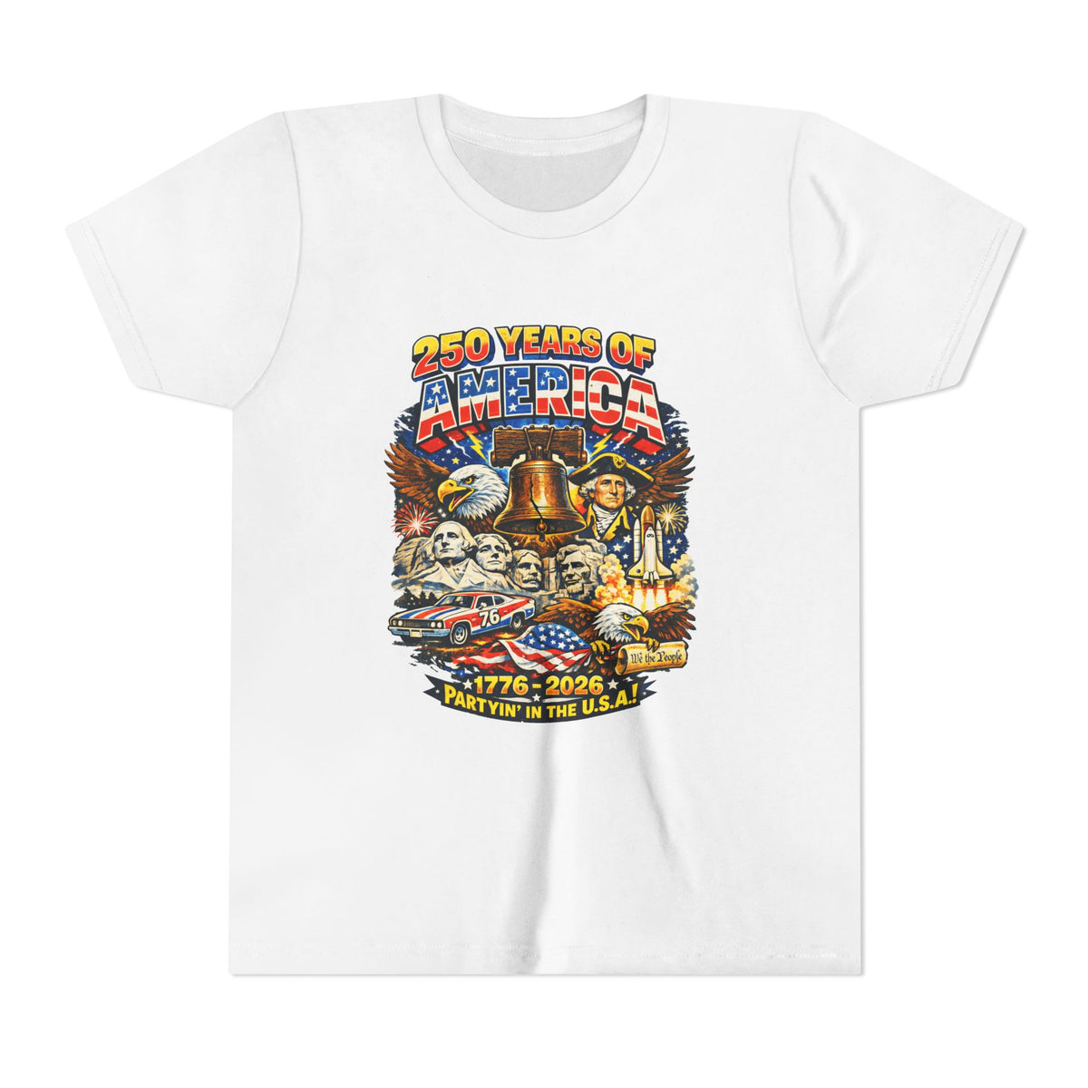 250 Years of America Youth Tee | 1776-2026 Patriotic Liberty Bell Eagle